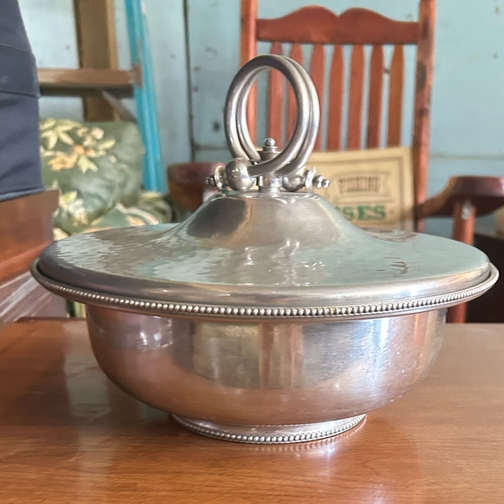 Silver Medium Sized Bowl with Lid